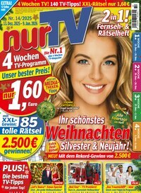 Titelbild der Ausgabe 14/2025 von nurTV. Diese Zeitschrift und viele weitere Programmzeitschriften als Abo oder epaper bei United Kiosk online kaufen.