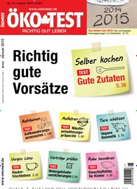 Titelbild der Ausgabe 1/2015 von ÖKO-TEST Magazin. Diese Zeitschrift und viele weitere Wirtschaftsmagazine und Politikmagazine als Abo oder epaper bei United Kiosk online kaufen.