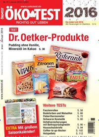 Titelbild der Ausgabe 1/2016 von ÖKO-TEST Magazin. Diese Zeitschrift und viele weitere Wirtschaftsmagazine und Politikmagazine als Abo oder epaper bei United Kiosk online kaufen.