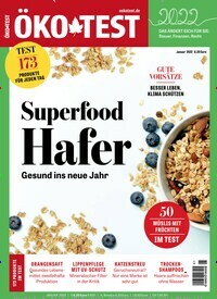 Titelbild der Ausgabe 1/2022 von ÖKO-TEST Magazin. Diese Zeitschrift und viele weitere Wirtschaftsmagazine und Politikmagazine als Abo oder epaper bei United Kiosk online kaufen.