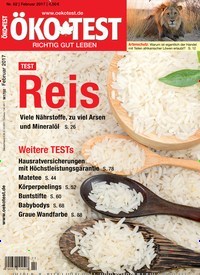 Titelbild der Ausgabe 2/2017 von ÖKO-TEST Magazin. Diese Zeitschrift und viele weitere Gesundheitsmagazine und Test Zeitschriften als Abo oder epaper bei United Kiosk online kaufen.