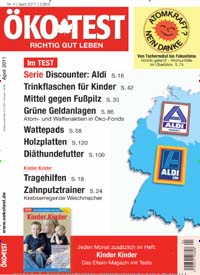 Titelbild der Ausgabe 4/2011 von ÖKO-TEST Magazin. Diese Zeitschrift und viele weitere Wirtschaftsmagazine und Politikmagazine als Abo oder epaper bei United Kiosk online kaufen.