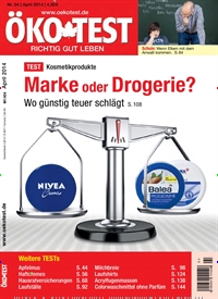 Titelbild der Ausgabe 4/2014 von ÖKO-TEST Magazin. Diese Zeitschrift und viele weitere Wirtschaftsmagazine und Politikmagazine als Abo oder epaper bei United Kiosk online kaufen.
