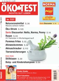 Titelbild der Ausgabe 5/2011 von ÖKO-TEST Magazin. Diese Zeitschrift und viele weitere Wirtschaftsmagazine und Politikmagazine als Abo oder epaper bei United Kiosk online kaufen.