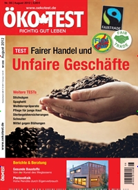 Titelbild der Ausgabe 8/2012 von ÖKO-TEST Magazin. Diese Zeitschrift und viele weitere Wirtschaftsmagazine und Politikmagazine als Abo oder epaper bei United Kiosk online kaufen.