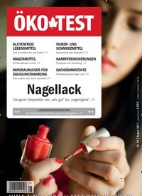 Titelbild der Ausgabe 8/2017 von ÖKO-TEST Magazin. Diese Zeitschrift und viele weitere Wirtschaftsmagazine und Politikmagazine als Abo oder epaper bei United Kiosk online kaufen.