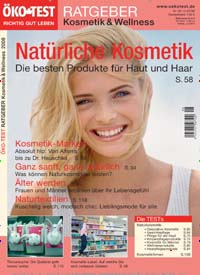 Titelbild der Ausgabe 8/2008 von ÖKO-TEST Ratgeber Kosmetik und Wellness. Diese Zeitschrift und viele weitere Wirtschaftsmagazine und Politikmagazine als Abo oder epaper bei United Kiosk online kaufen.
