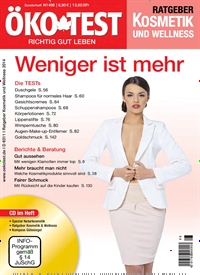 Titelbild der Ausgabe 96/2014 von ÖKO-TEST Ratgeber Kosmetik und Wellness. Diese Zeitschrift und viele weitere Frauenzeitschriften als Abo oder epaper bei United Kiosk online kaufen.
