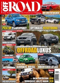 Titelbild der Ausgabe 1/2019 von Off Road. Diese Zeitschrift und viele weitere Automagazine und Motorradzeitschriften als Abo oder epaper bei United Kiosk online kaufen.