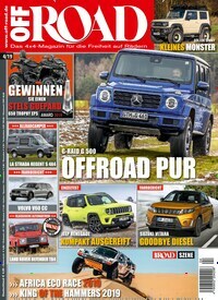 Titelbild der Ausgabe 4/2019 von Off Road. Diese Zeitschrift und viele weitere Automagazine und Motorradzeitschriften als Abo oder epaper bei United Kiosk online kaufen.