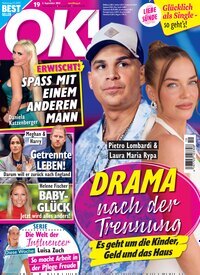 Titelbild der Ausgabe 19/2025 von OK!. Diese Zeitschrift und viele weitere Lifestylemagazine und Peoplemagazine als Abo oder epaper bei United Kiosk online kaufen.