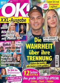 Titelbild der Ausgabe 23/2025 von OK!. Diese Zeitschrift und viele weitere Lifestylemagazine und Peoplemagazine als Abo oder epaper bei United Kiosk online kaufen.