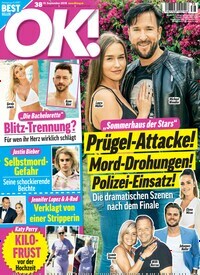 Titelbild der Ausgabe 38/2019 von OK!. Diese Zeitschrift und viele weitere Lifestylemagazine und Peoplemagazine als Abo oder epaper bei United Kiosk online kaufen.