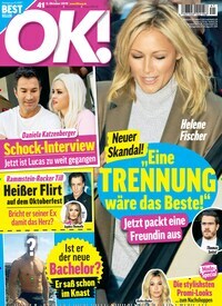 Titelbild der Ausgabe 41/2019 von OK!. Diese Zeitschrift und viele weitere Lifestylemagazine und Peoplemagazine als Abo oder epaper bei United Kiosk online kaufen.