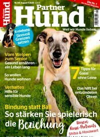 Titelbild der Ausgabe 8/2020 von Partner Hund. Diese Zeitschrift und viele weitere Elternzeitschriften und Tierzeitschriften als Abo oder epaper bei United Kiosk online kaufen.