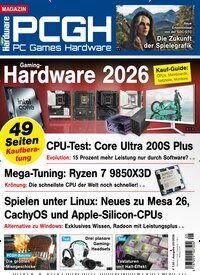 Titelbild der Ausgabe 5/2026 von PC Games Hardware Magazin. Diese Zeitschrift und viele weitere Computerzeitschriften, Tabletmagazine und Smartphonemagazine als Abo oder epaper bei United Kiosk online kaufen.