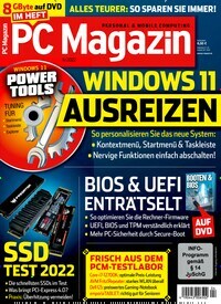 Titelbild der Ausgabe 4/2022 von PC Magazin. Diese Zeitschrift und viele weitere Computerzeitschriften, Tabletmagazine und Smartphonemagazine als Abo oder epaper bei United Kiosk online kaufen.