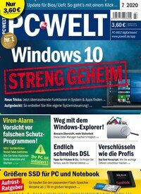 Titelbild der Ausgabe 7/2020 von PC Welt. Diese Zeitschrift und viele weitere Computerzeitschriften, Tabletmagazine und Smartphonemagazine als Abo oder epaper bei United Kiosk online kaufen.
