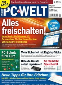 Titelbild der Ausgabe 9/2019 von PC Welt. Diese Zeitschrift und viele weitere Computerzeitschriften, Tabletmagazine und Smartphonemagazine als Abo oder epaper bei United Kiosk online kaufen.