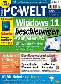 Titelbild der Ausgabe 9/2026 von PC Welt. Diese Zeitschrift und viele weitere Computerzeitschriften, Tabletmagazine und Smartphonemagazine als Abo oder epaper bei United Kiosk online kaufen.