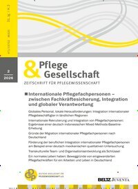 Titelbild der Ausgabe 2/2026 von Pflege & Gesellschaft. Diese Zeitschrift und viele weitere Pflegezeitschriften und medizinische Fachzeitschriften als Abo oder epaper bei United Kiosk online kaufen.