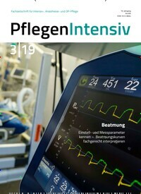 Titelbild der Ausgabe 3/2019 von PflegenIntensiv. Diese Zeitschrift und viele weitere Pflegezeitschriften und medizinische Fachzeitschriften als Abo oder epaper bei United Kiosk online kaufen.