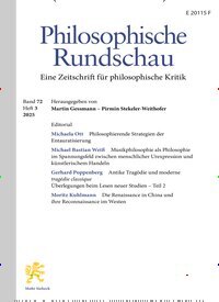 Titelbild der Ausgabe 3/2025 von Philosophische Rundschau (PhR). Diese Zeitschrift und viele weitere Wissenschaftsmagazine als Abo oder epaper bei United Kiosk online kaufen.