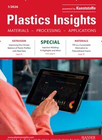 Titelbild der Ausgabe 1/2026 von Plastics Insights. Diese Zeitschrift und viele weitere Industriemagazine und Handwerkmagazine als Abo oder epaper bei United Kiosk online kaufen.