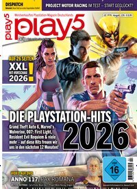 Titelbild der Ausgabe 2/2026 von Play5. Diese Zeitschrift und viele weitere Computerzeitschriften, Tabletmagazine und Smartphonemagazine als Abo oder epaper bei United Kiosk online kaufen.