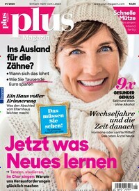 Titelbild der Ausgabe 1/2020 von plus Magazin. Diese Zeitschrift und viele weitere Frauenzeitschriften als Abo oder epaper bei United Kiosk online kaufen.