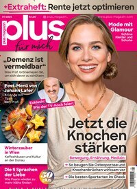 Titelbild der Ausgabe 1/2026 von plus Magazin. Diese Zeitschrift und viele weitere Frauenzeitschriften als Abo oder epaper bei United Kiosk online kaufen.