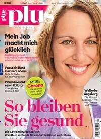 Titelbild der Ausgabe 6/2020 von plus Magazin. Diese Zeitschrift und viele weitere Frauenzeitschriften als Abo oder epaper bei United Kiosk online kaufen.
