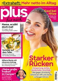 Titelbild der Ausgabe 7/2026 von plus Magazin. Diese Zeitschrift und viele weitere Frauenzeitschriften als Abo oder epaper bei United Kiosk online kaufen.