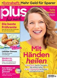 Titelbild der Ausgabe 10/2025 von plus Magazin. Diese Zeitschrift und viele weitere Frauenzeitschriften als Abo oder epaper bei United Kiosk online kaufen.