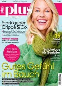 Titelbild der Ausgabe 11/2022 von plus Magazin. Diese Zeitschrift und viele weitere Frauenzeitschriften als Abo oder epaper bei United Kiosk online kaufen.