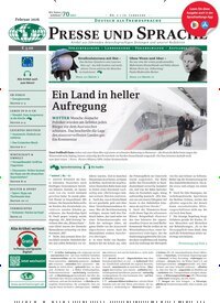 Titelbild der Ausgabe 2/2026 von Presse und Sprache. Diese Zeitschrift und viele weitere Reisemagazine, Freizeitmagazine und Wissensmagazine als Abo oder epaper bei United Kiosk online kaufen.