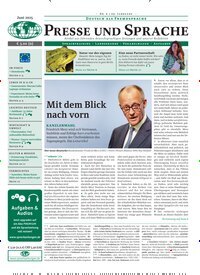 Titelbild der Ausgabe 6/2025 von Presse und Sprache. Diese Zeitschrift und viele weitere Reisemagazine, Freizeitmagazine und Wissensmagazine als Abo oder epaper bei United Kiosk online kaufen.