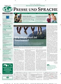 Titelbild der Ausgabe 8/2025 von Presse und Sprache. Diese Zeitschrift und viele weitere Reisemagazine, Freizeitmagazine und Wissensmagazine als Abo oder epaper bei United Kiosk online kaufen.