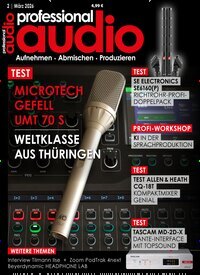 Titelbild der Ausgabe 2/2026 von professional audio. Diese Zeitschrift und viele weitere Audiomagazine, Filmmagazine und Fotozeitschriften als Abo oder epaper bei United Kiosk online kaufen.