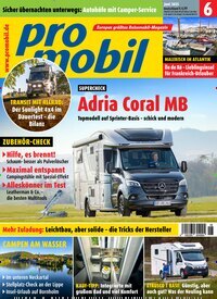 Titelbild der Ausgabe 6/2025 von promobil. Diese Zeitschrift und viele weitere Automagazine und Motorradzeitschriften als Abo oder epaper bei United Kiosk online kaufen.