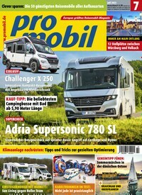 Titelbild der Ausgabe 7/2023 von promobil. Diese Zeitschrift und viele weitere Automagazine und Motorradzeitschriften als Abo oder epaper bei United Kiosk online kaufen.