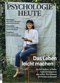 Titelbild der Ausgabe 4/2022 von Psychologie Heute. Diese Zeitschrift und viele weitere Reisemagazine, Freizeitmagazine und Wissensmagazine als Abo oder epaper bei United Kiosk online kaufen.