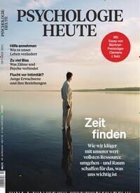 Titelbild der Ausgabe 10/2021 von Psychologie Heute. Diese Zeitschrift und viele weitere Reisemagazine, Freizeitmagazine und Wissensmagazine als Abo oder epaper bei United Kiosk online kaufen.