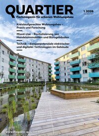 Titelbild der Ausgabe 1/2026 von Quartier. Diese Zeitschrift und viele weitere Architekturzeitschriften und Bauzeitschriften als Abo oder epaper bei United Kiosk online kaufen.