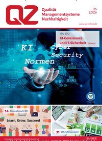 Titelbild der Ausgabe 6/2026 von QZ Qualität und Zuverlässigkeit. Diese Zeitschrift und viele weitere Industriemagazine und Handwerkmagazine als Abo oder epaper bei United Kiosk online kaufen.