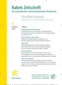 Titelbild der Ausgabe 1/2026 von Rabels Zeitschrift für ausländisches und internationales Privatrecht (RabelsZ). Diese Zeitschrift und viele weitere Jurazeitschriften und Zeitschriften für Verwaltung als Abo oder epaper bei United Kiosk online kaufen.