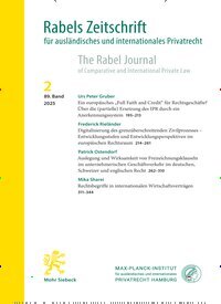Titelbild der Ausgabe 2/2025 von Rabels Zeitschrift für ausländisches und internationales Privatrecht (RabelsZ). Diese Zeitschrift und viele weitere Jurazeitschriften und Zeitschriften für Verwaltung als Abo oder epaper bei United Kiosk online kaufen.