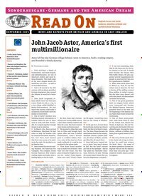 Titelbild der Ausgabe 9/2025 von Read on Germans and the American Dream. Diese Zeitschrift und viele weitere Reisemagazine, Freizeitmagazine und Wissensmagazine als Abo oder epaper bei United Kiosk online kaufen.