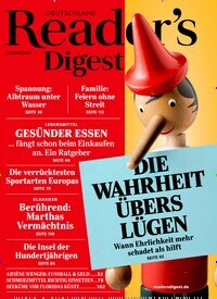 Titelbild der Ausgabe 1/2021 von Reader´s Digest Deutschland. Diese Zeitschrift und viele weitere Frauenzeitschriften als Abo oder epaper bei United Kiosk online kaufen.