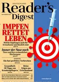 Titelbild der Ausgabe 9/2020 von Reader´s Digest Deutschland. Diese Zeitschrift und viele weitere Frauenzeitschriften als Abo oder epaper bei United Kiosk online kaufen.